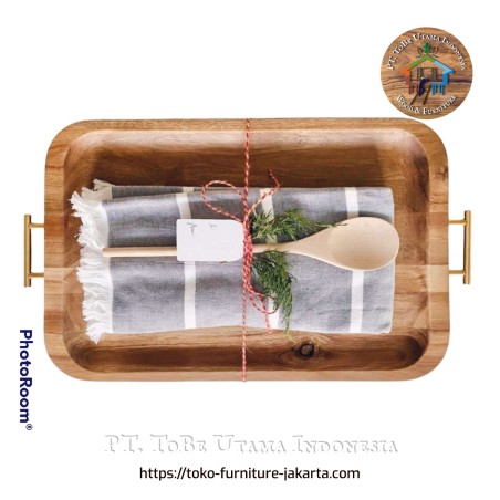 Kitchenware: Tray Set Handkerchief made of teakwood (image 1 of 1).