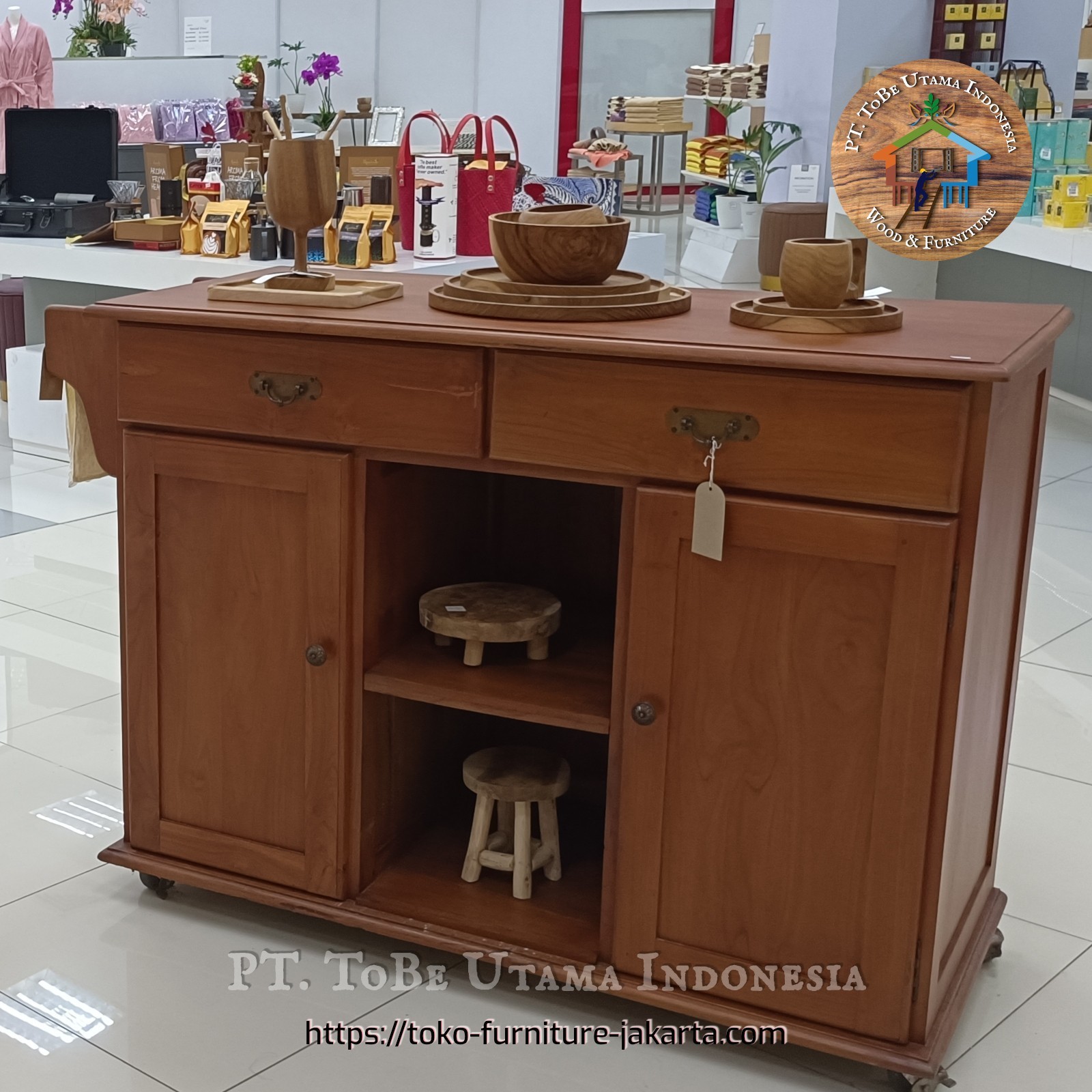 Dining Room - Storage: Teak Wood Trolley made of teakwood (image 1 of 4).