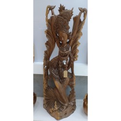 Ukiran: Patung Bali Dancer di buat dari kayu trembesi (gambar 2 dari 5).
