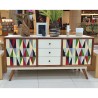 Colorful sideboard made of mahogany wood - frontview