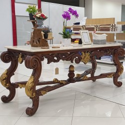 Mahogany entrance table with a tabletop of marble.