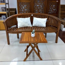 Teak wood garden bench with table, nice for your garden, terrace or living room.