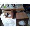 Ruang Makan - Meja Makan: Meja Cafe di buat dari kayu trembesi (gambar 1 dari 2).