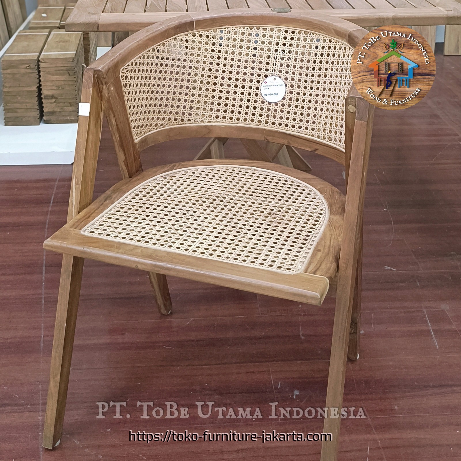 Living Room - Chairs: Rattan Dining Chair R made of teakwood, rattan (image 1 of 1).
