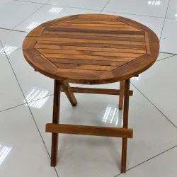 Terrace Tables: Round Terrace Table made of teakwood (image 1 of 3).