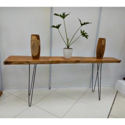 Ruang Keluarga - Meja Dinding: Meja Konsol Pinggir Alami di buat dari kayu mahoni (gambar 10 dari 17).