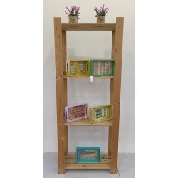 Living Room - Bookshelf: Dutch Teak Wood Rack made of mahogany wood (image 1 of 1).