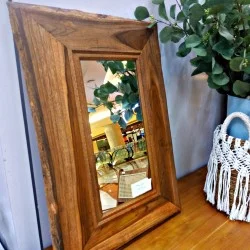 Accessories - Wooden Mirrors: Mirror Natural Edge made of teakwood, mahogany wood, glass (image 1 of 1).
