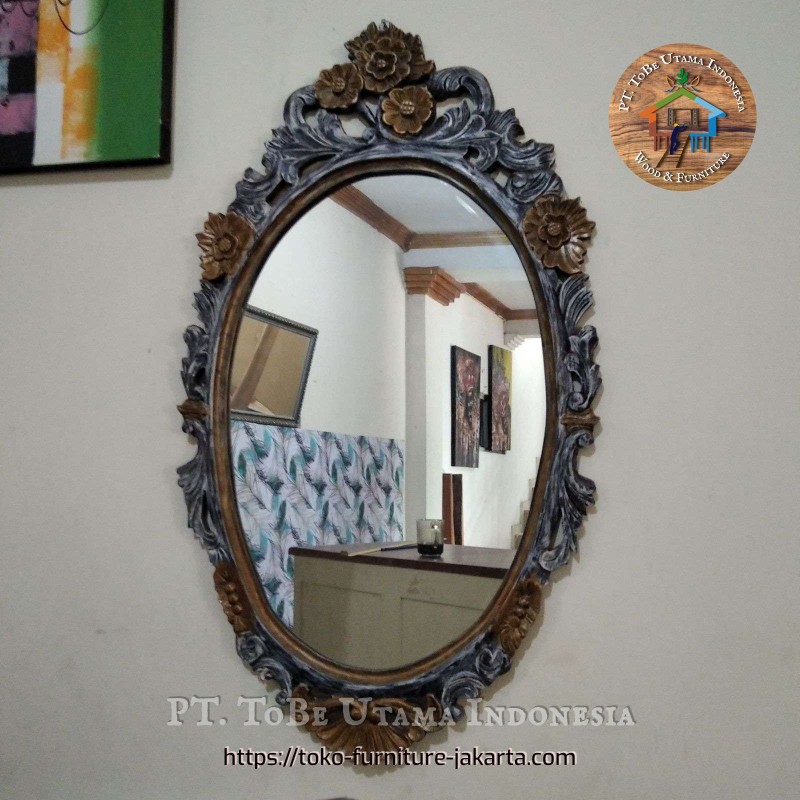 Accessories - Wooden Mirrors: Mirror Rustic Oval made of teakwood (image 1 of 1). Accessories - Wooden Mirrors: Mirror Rustic Oval made of teakwood (image 1 of 1).