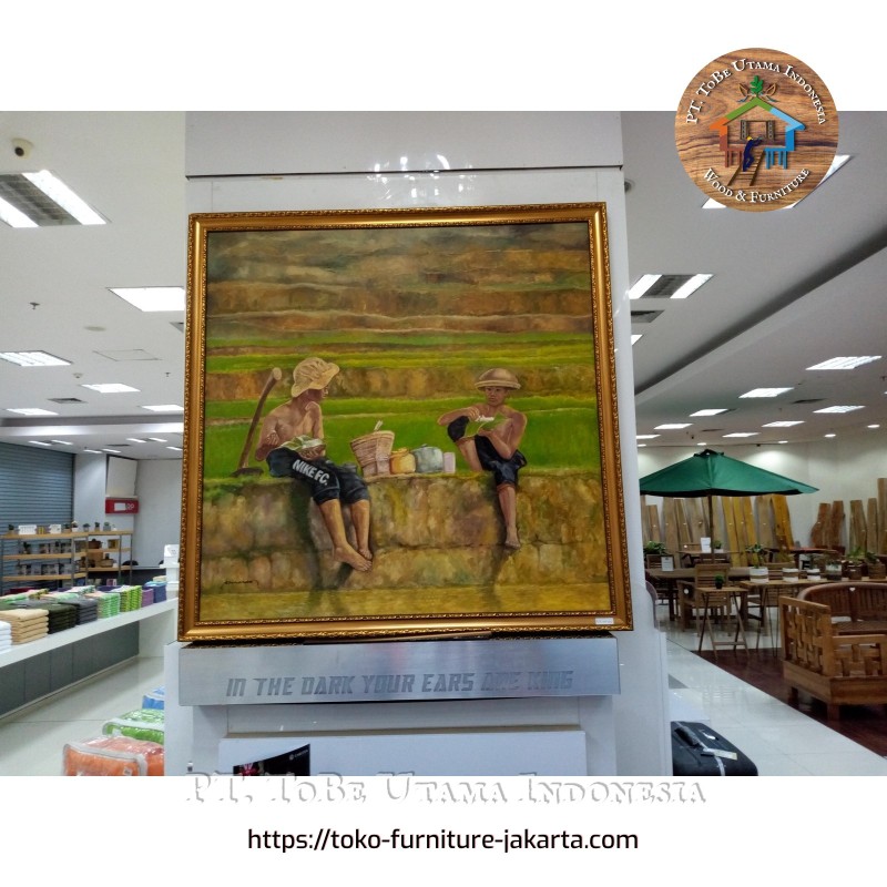 Painting „Lukisan Anak Tani“ - Farmer's Children