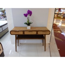 Living Room - Entry Tables: Rattan Console Table made of teakwood, rattan (image 2 of 6).