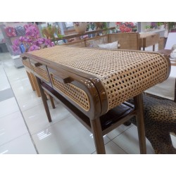 Living Room - Entry Tables: Rattan Console Table made of teakwood, rattan (image 3 of 6).