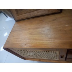 Living Room - Credenza: Rattan Sideboard made of teakwood, mahogany wood, glass (image 3 of 3).