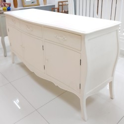 Living Room - Credenza: Cupboard White 3 Drawers made of plywood (image 1 of 27).