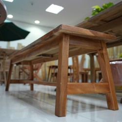 Terrace - Bench: Long Outdoor Teak Wood Bench made of teakwood (image 2 of 5).