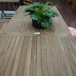 Teras - Meja: Meja makan outdoor kayu Jati kotak di buat dari kayu jati (gambar 3 dari 4).