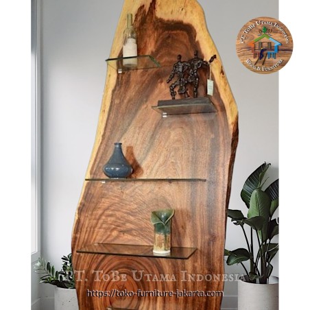 Accessories - Wall Decoration: Tree Showcase made of trembesi wood, mahogany wood, glass (image 1 of 1).