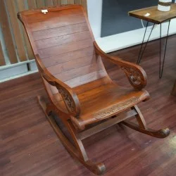 Living Room - Rocking Chairs: Barry Rocking Chair Teak made of teakwood (image 1 of 9).