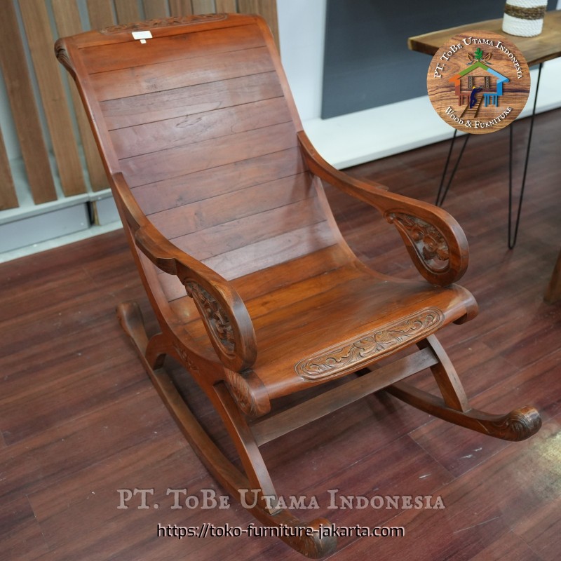 Ruang Keluarga - Kursi Goyang: Barry Rocking Chair Jati di buat dari kayu jati (gambar 1 dari 9).