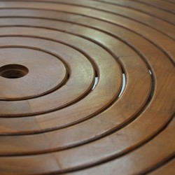 Terrace Tables: Teak Wood Round Table Garden Spiral made of teakwood (image 2 of 8).