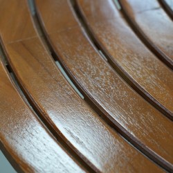 Terrace Tables: Teak Wood Round Table Garden Spiral made of teakwood (image 7 of 8).