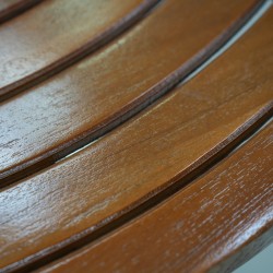 Teras - Meja: Meja Bundar Spiral di buat dari kayu jati (gambar 4 dari 8).