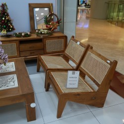 Living Room - Chairs: Rattan Guest Chair N made of teakwood, rattan (image 2 of 5).