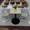 Ruang Makan - Kursi Makan: Kursi Kafe Set Pasangan Krem di buat dari kayu mahoni (gambar 3 dari 6).