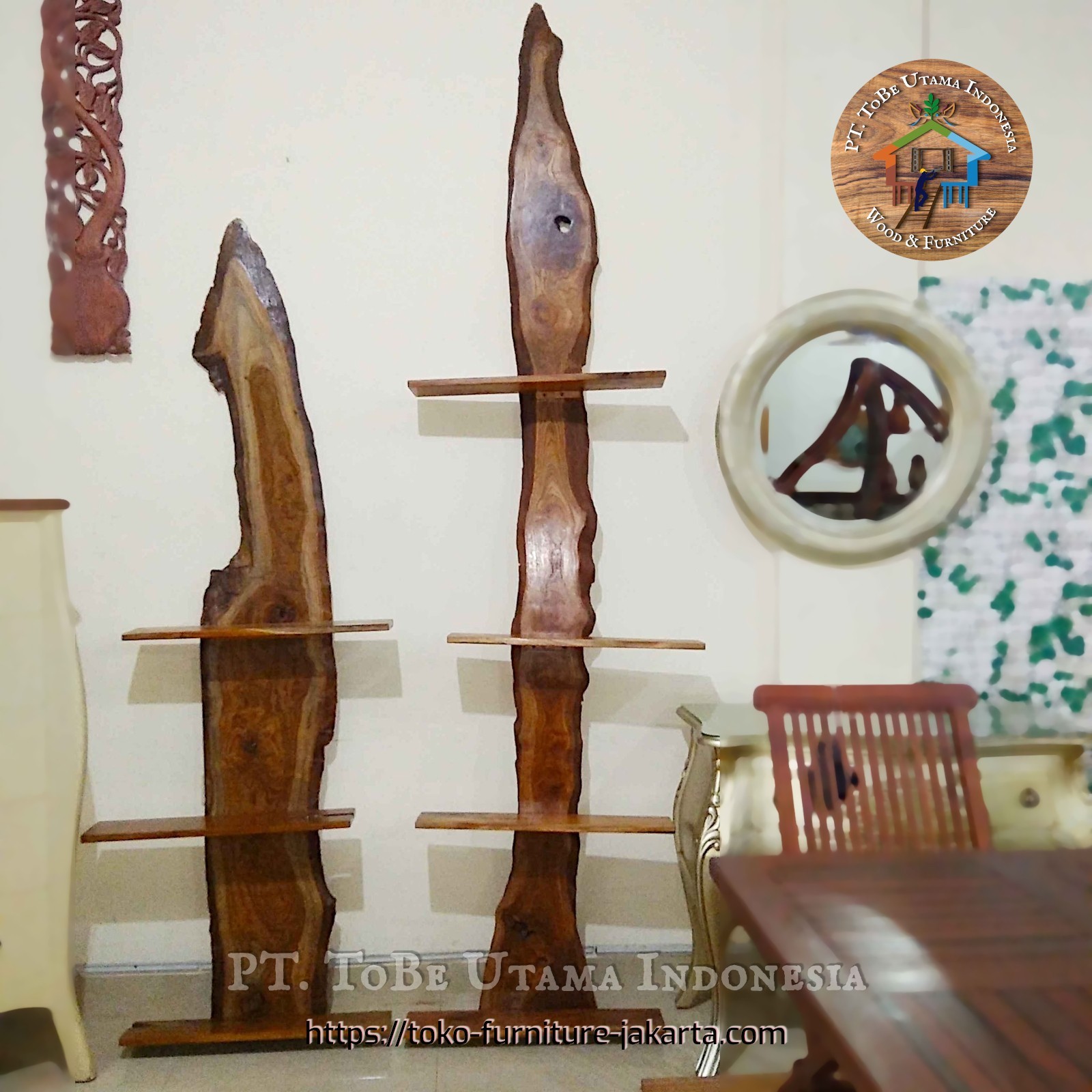 Aksesoris - Rak Dinding: Teak Wood Wall Decor (Doublepack) di buat dari kayu jati (gambar 1 dari 2).