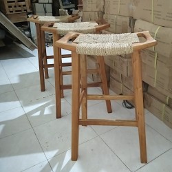 Dining Room - Dining Chairs: Barry Bar Stool made of teakwood, rattan (image 1 of 3).