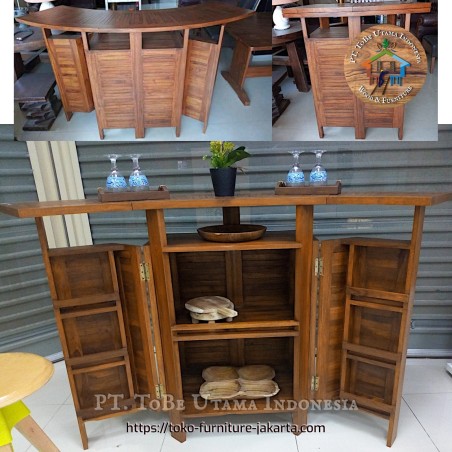 Dining Room - Storage: Barry Bar Table made of teakwood (image 1 of 4).