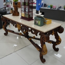 Living Room - Entry Tables: Graha Shakira Entrance Table Marble made of mahogany wood (image 2 of 13).