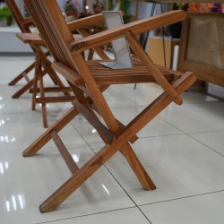 Garden - Teak: Folding Chairs With Arms made of teakwood (image 3 of 17).