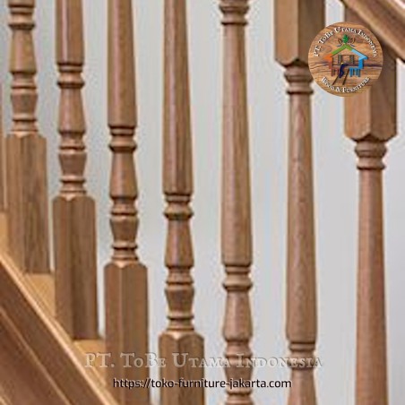 Stairs: Railing Stairs / Balcony Gate made of teakwood, mahogany wood, bengkirai wood (image 1 of 3).
