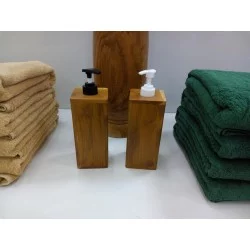 Bathroom: Wooden Shampoo Bottle (image 1 of 1).