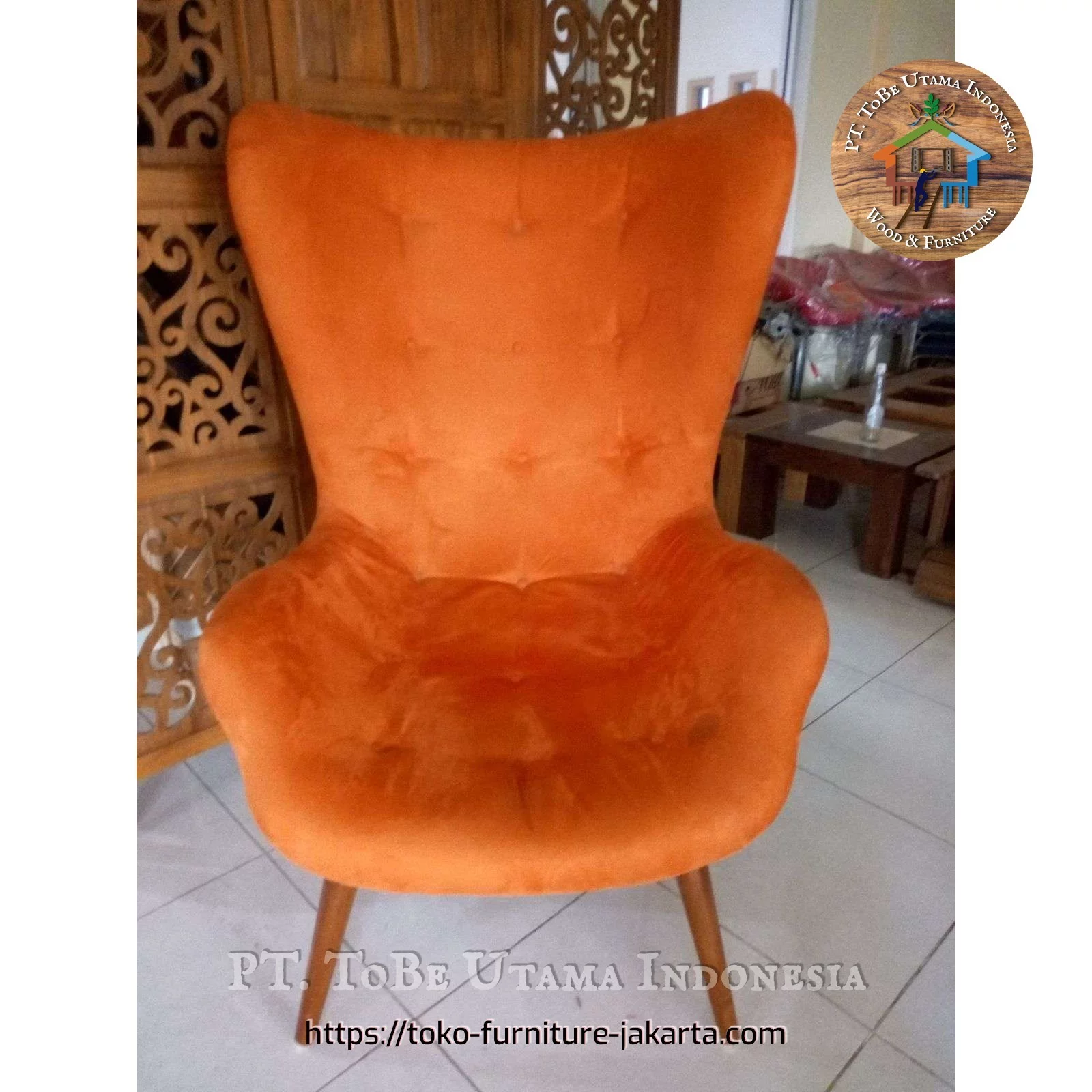 Living Room - Chairs: Sofa Jayadiva made of sponge, mahogany wood, velvet (image 1 of 1).