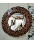 Handmade Wood Craft Mirrors With Beautiful Carving for Entryway Tables