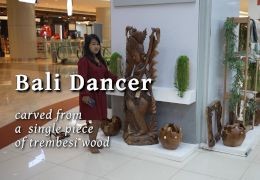 Bali Dancer - A Traditional Hand Carved Statue From a Single Piece of Trembesi Wood