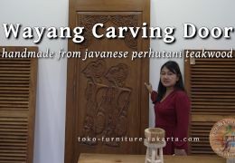 Teakwood Door Wayang Puppet – Traditional Javanese Carving Door